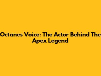 Octane's Voice: The Actor Behind The Apex Legend